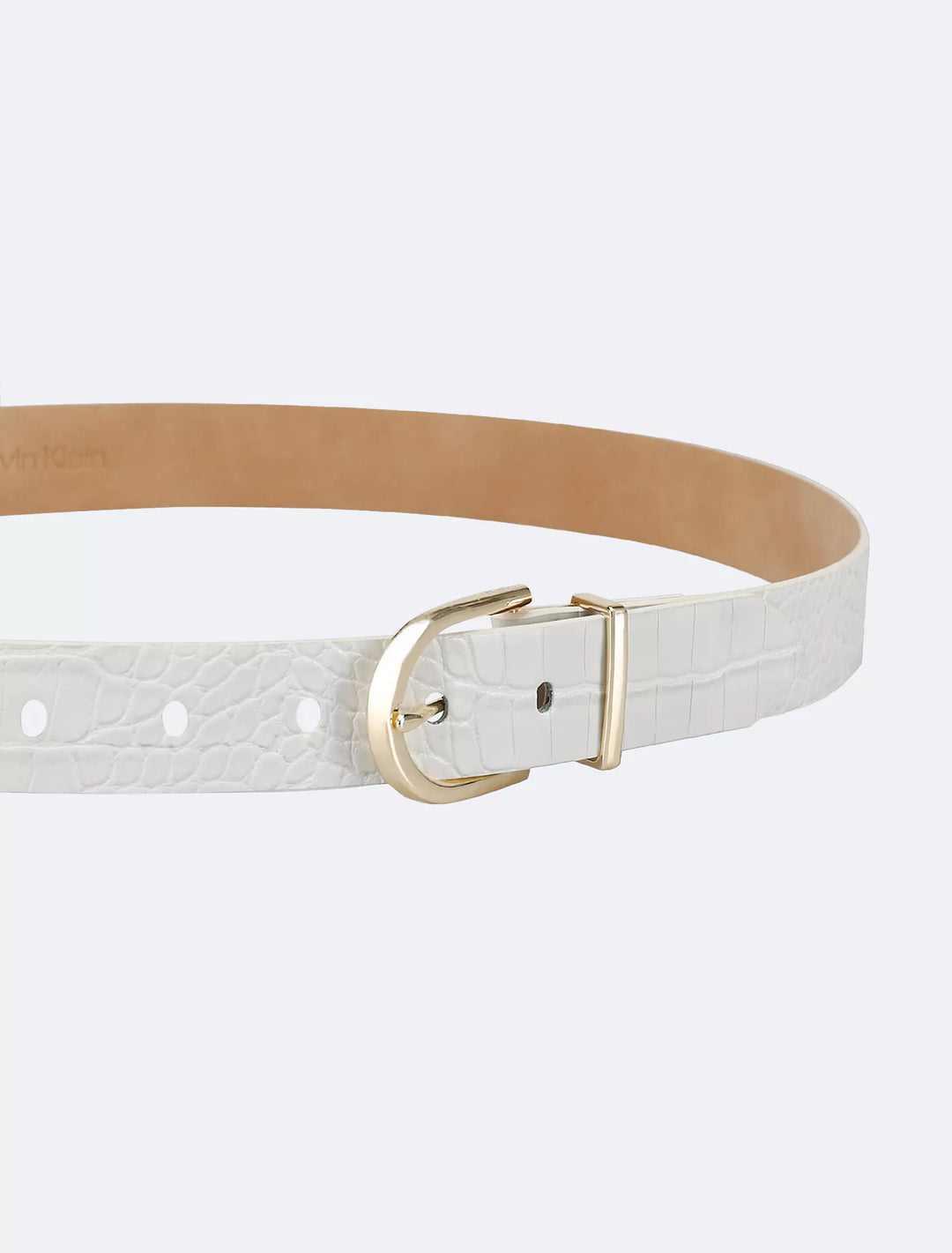 Calvin Klein Textured Round Buckle Belt