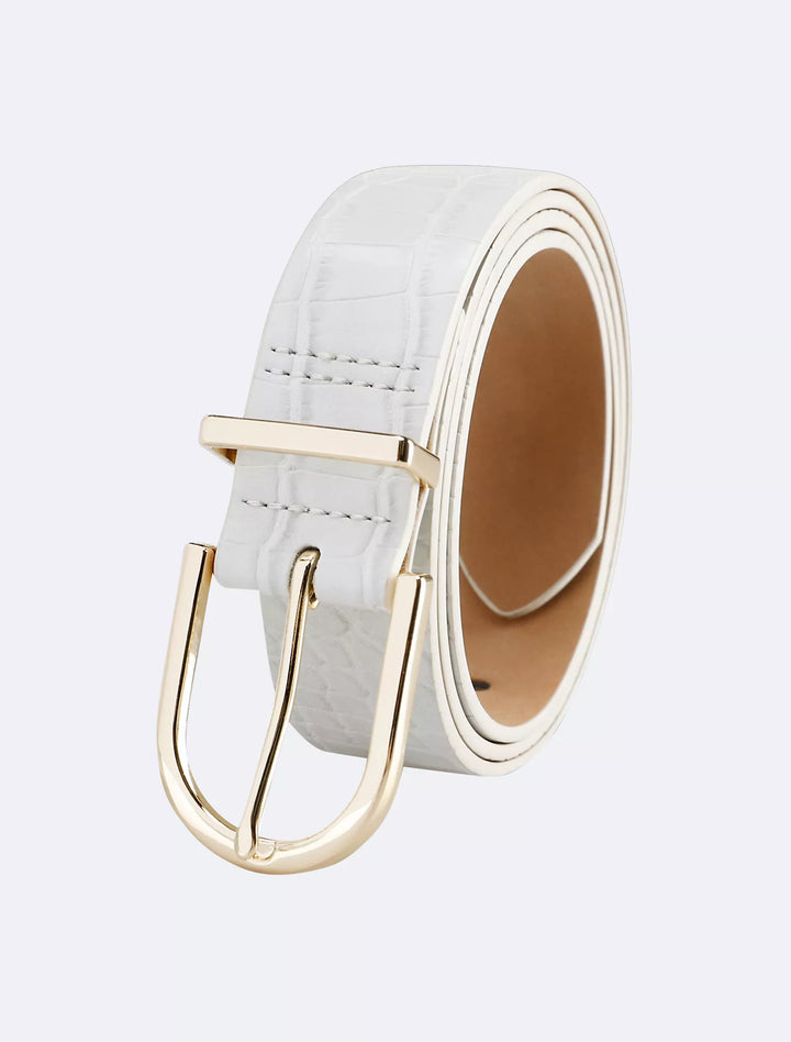 Calvin Klein Textured Round Buckle Belt