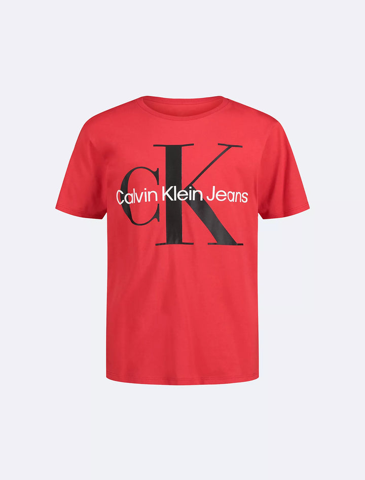 Calvin Klein Boys Monogram Logo Classic Crewneck T-Shirt