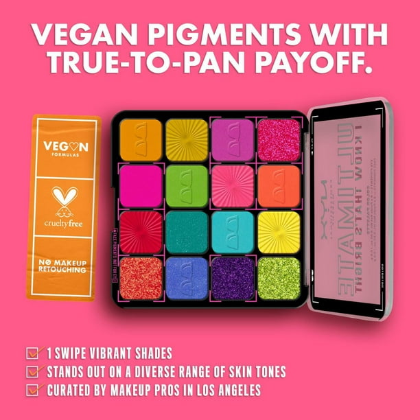 NYX PROFESSIONAL MAKEUP, Ultimate Shadow Palette, 16-shade Eyeshadow Palette, Vegan Formula - Warm Neutrals, Pro-Level Eyeshadow Palette