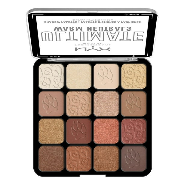 NYX PROFESSIONAL MAKEUP, Ultimate Shadow Palette, 16-shade Eyeshadow Palette, Vegan Formula - Warm Neutrals, Pro-Level Eyeshadow Palette
