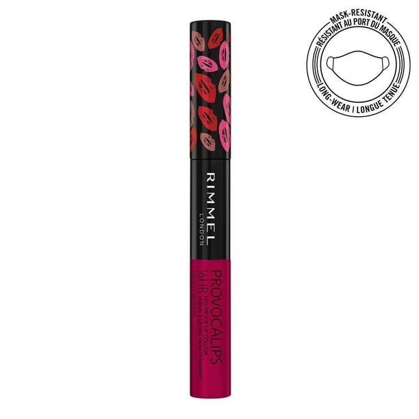 Rimmel Provocalips 16HR Kiss-Proof Lip Colour, two-step, glossy finish, 16H of colour, lightweight & flexible formula, 100% Cruelty-Free, Mask-Resistant Lipstick