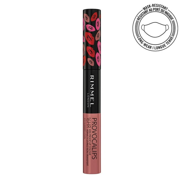 Rimmel Provocalips 16HR Kiss-Proof Lip Colour, two-step, glossy finish, 16H of colour, lightweight & flexible formula, 100% Cruelty-Free, Mask-Resistant Lipstick