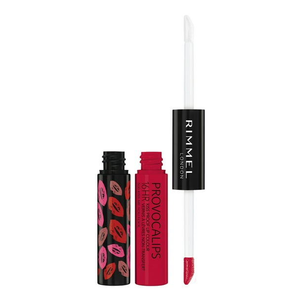 Rimmel Provocalips 16HR Kiss-Proof Lip Colour, two-step, glossy finish, 16H of colour, lightweight & flexible formula, 100% Cruelty-Free, Mask-Resistant Lipstick
