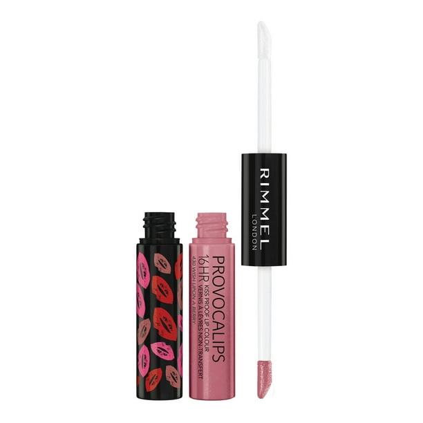 Rimmel Provocalips 16HR Kiss-Proof Lip Colour, two-step, glossy finish, 16H of colour, lightweight & flexible formula, 100% Cruelty-Free, Mask-Resistant Lipstick