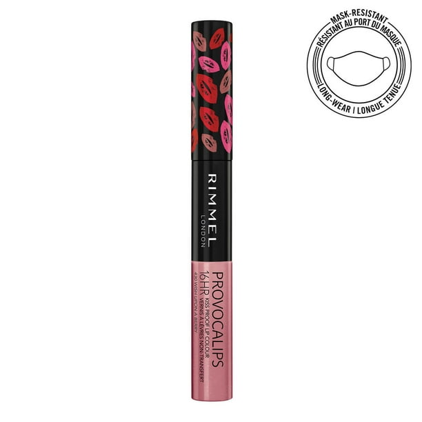 Rimmel Provocalips 16HR Kiss-Proof Lip Colour, two-step, glossy finish, 16H of colour, lightweight & flexible formula, 100% Cruelty-Free, Mask-Resistant Lipstick