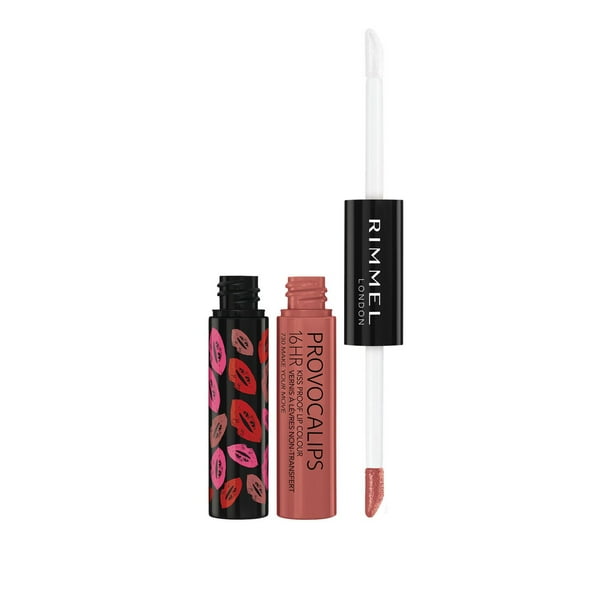 Rimmel Provocalips 16HR Kiss-Proof Lip Colour, two-step, glossy finish, 16H of colour, lightweight & flexible formula, 100% Cruelty-Free, Mask-Resistant Lipstick