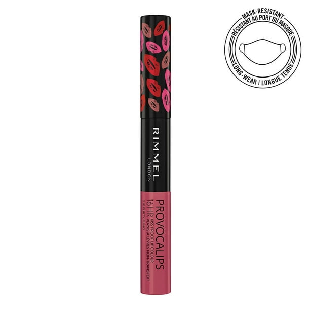 Rimmel Provocalips 16HR Kiss-Proof Lip Colour, two-step, glossy finish, 16H of colour, lightweight & flexible formula, 100% Cruelty-Free, Mask-Resistant Lipstick