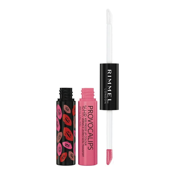 Rimmel Provocalips 16HR Kiss-Proof Lip Colour, two-step, glossy finish, 16H of colour, lightweight & flexible formula, 100% Cruelty-Free, Mask-Resistant Lipstick