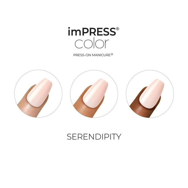 Kiss Products Inc KISS ImPRESS Color - Fake Nails, 30 Count, Coffin Shape Medium, Gel in minutes