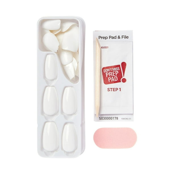 Kiss Products Inc KISS ImPRESS Color - Fake Nails, 30 Count, Coffin Shape Medium, Gel in minutes