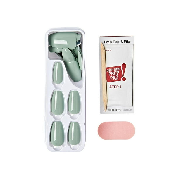 Kiss Products Inc KISS ImPRESS Color - Fake Nails, 30 Count, Coffin Shape Medium, Gel in minutes