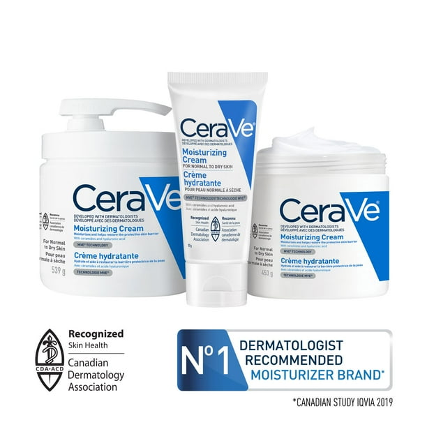 CeraVe Moisturizing Cream with 3 Ceramides and Hyaluronic Acid | Daily Face, Body and Hand Moisturizer for Normal to Dry Skin, Women & Men | Non-Comedogenic, Oil-free, and Fragrance Free - Travel Size, 57 G, 57g