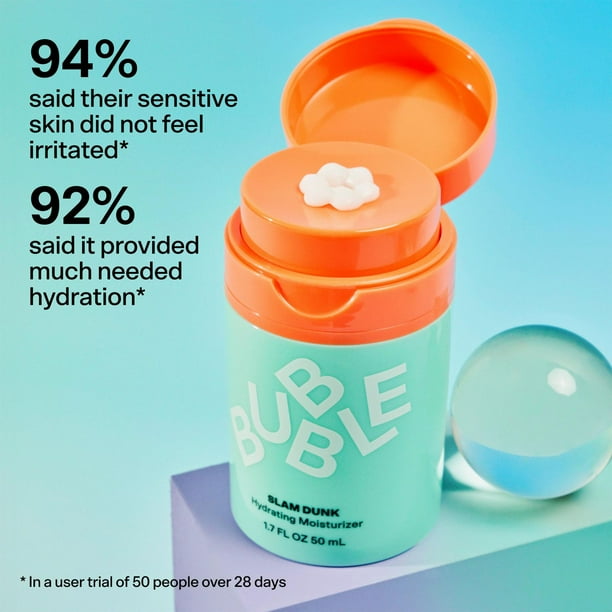 Bubble Skincare Slam Dunk Hydrating Face Moisturizer, For Normal to Dry Skin, 1.7 FL OZ / 50mL, Slam Dunk Hydrating Moisturizer