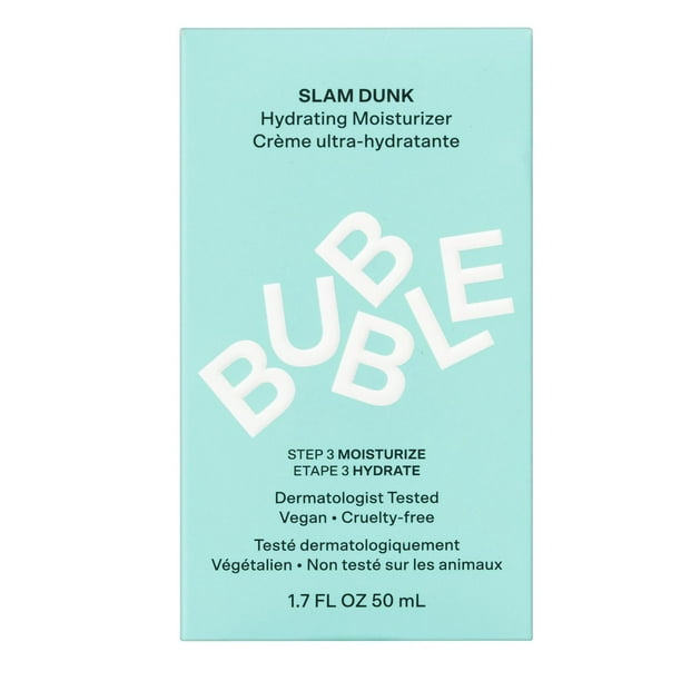Bubble Skincare Slam Dunk Hydrating Face Moisturizer, For Normal to Dry Skin, 1.7 FL OZ / 50mL, Slam Dunk Hydrating Moisturizer