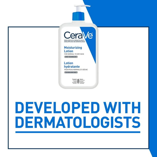 CeraVe Moisturizing Lotion, Body Lotion, Face Moisturizer, and Hand Cream for Women & Men with Hyaluronic Acid and 3 Ceramides. For Normal to Dry Skin & Sensitive Skin, Fragrance-Free, 355mL, Lightweight hydrating lotion