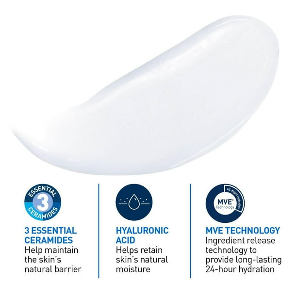 CeraVe Moisturizing Lotion, Body Lotion, Face Moisturizer, and Hand Cream for Women & Men with Hyaluronic Acid and 3 Ceramides. For Normal to Dry Skin & Sensitive Skin, Fragrance-Free, 355mL, Lightweight hydrating lotion