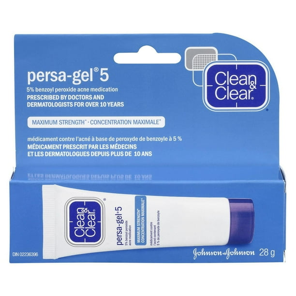 Clean & Clear Persa-Gel 5, 5% Benzoyl Peroxide, Maximum Strength Acne Medication, 28 g
