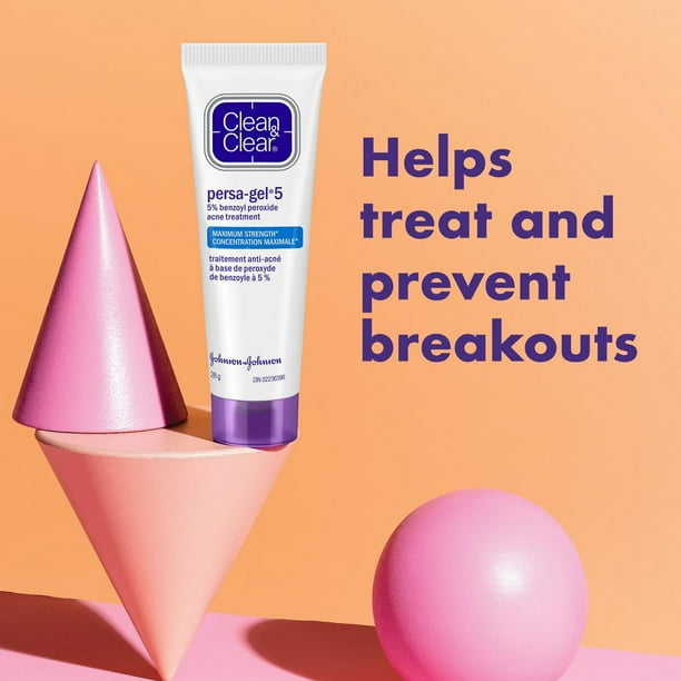 Clean & Clear Persa-Gel 5, 5% Benzoyl Peroxide, Maximum Strength Acne Medication, 28 g