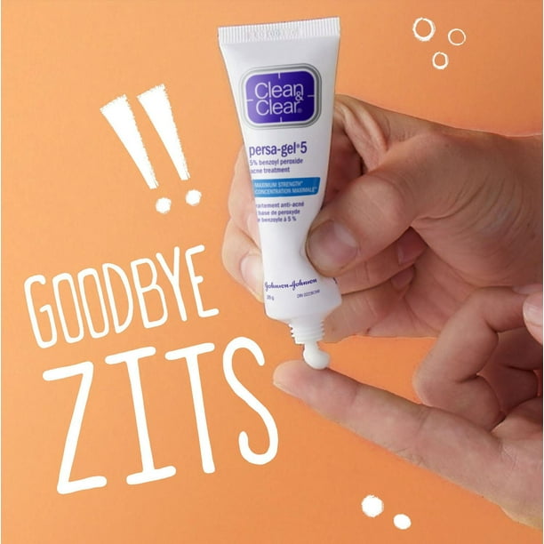 Clean & Clear Persa-Gel 5, 5% Benzoyl Peroxide, Maximum Strength Acne Medication, 28 g