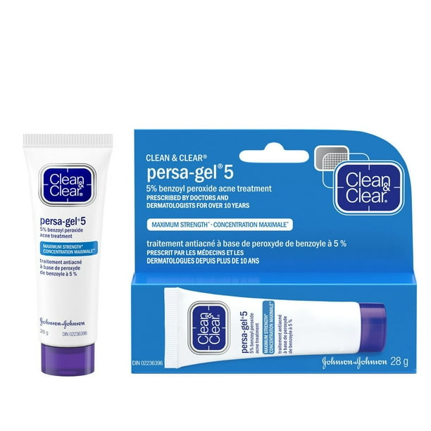 Clean & Clear Persa-Gel 5, 5% Benzoyl Peroxide, Maximum Strength Acne Medication, 28 g