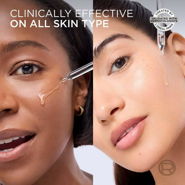 L'Oréal Paris Replumping Hyaluronic Acid Face Serum, Repairs Skin Barrier in 1 Hour