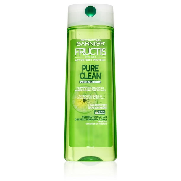 Garnier Fructis Pure Clean Shampoo, Removes Dirt & Oils From Hair, 370 mL