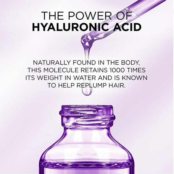 L'Oreal Paris Hair Expertise Hyaluron Plump Shampoo, 72 h of Moisture for hair, 591 mL