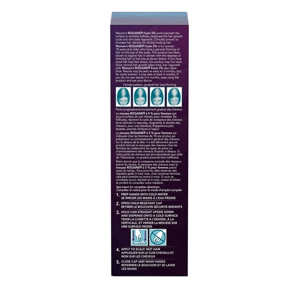 Rogaine Women’s Hair Loss & Thinning Treatment for Hair Regrowth, 5% Minoxidil Foam, 2 Month supply, 2 Month Supply