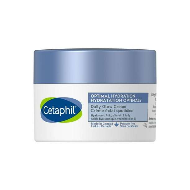 Cetaphil Optimal Hydration Daily Glow Cream | Made with Hyaluronic Acid and Niacinamide | 48hr Hydration | For Sensitive, Dry and Dehydrated Skin | 48g, Dermatologist Recommended