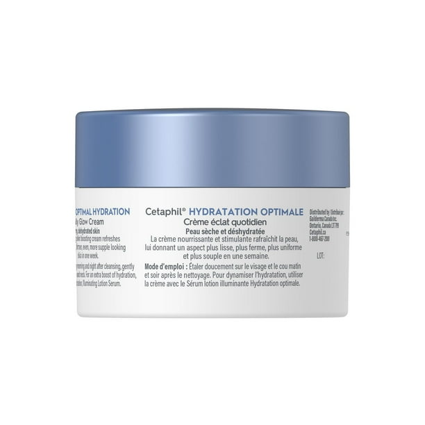 Cetaphil Optimal Hydration Daily Glow Cream | Made with Hyaluronic Acid and Niacinamide | 48hr Hydration | For Sensitive, Dry and Dehydrated Skin | 48g, Dermatologist Recommended