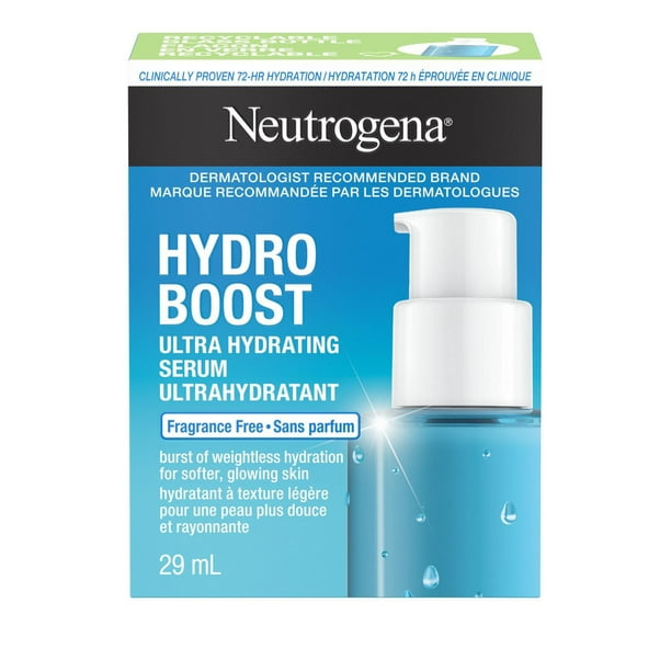 Neutrogena Hydro Boost Ultra Hydrating Serum, Hyaluronic Acid, Amino Acids, Electrolytes, Acne, Dry & Sensitive Skin, 29 mL