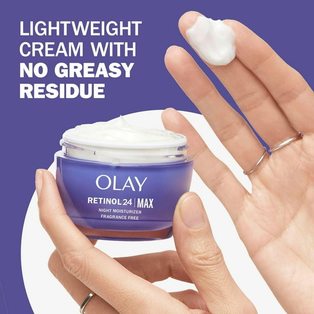Olay Retinol 24 MAX Face Moisturizer Anti-Aging Night Face Cream for Wrinkles and Uneven Skin Tone with Retinol2, 48G