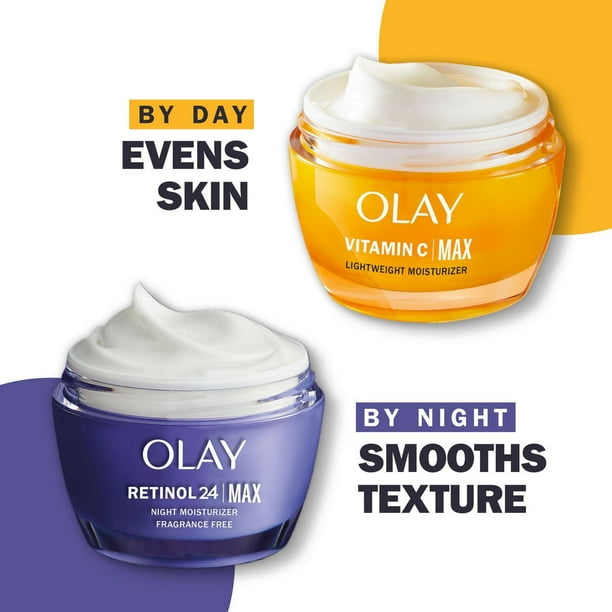 Olay Retinol 24 MAX Face Moisturizer Anti-Aging Night Face Cream for Wrinkles and Uneven Skin Tone with Retinol2, 48G