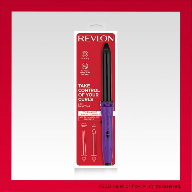 Revlon Tourmaline Ceramic 2-in-1 Barrel Wand, Shiny, frizz-free results