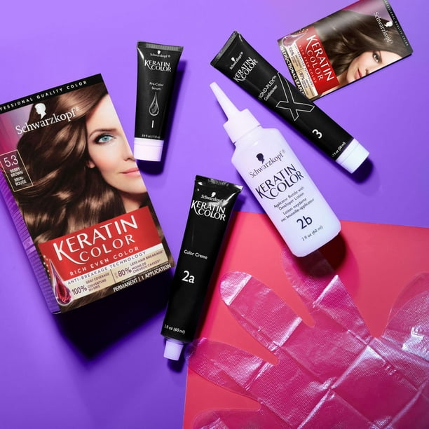 Schwarzkopf Keratin Color Permanent Hair Color Cream, 1 Pack/60 ml