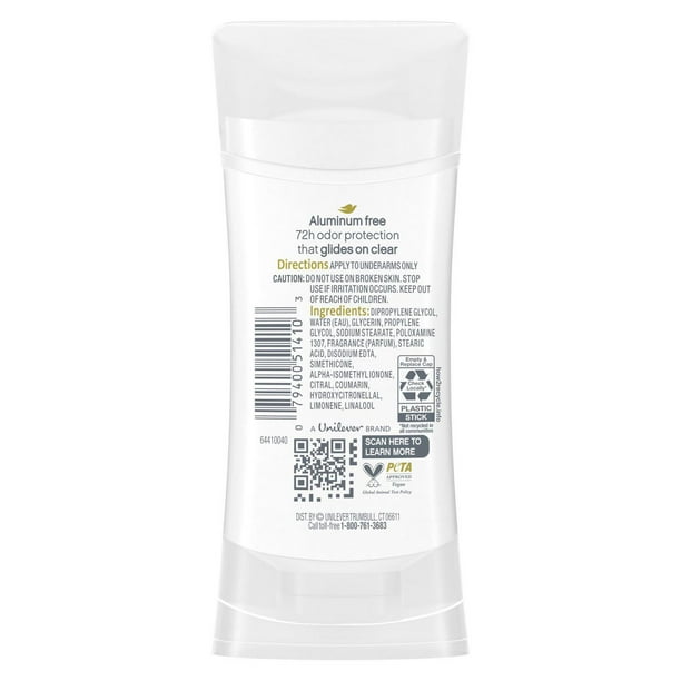 Dove Aluminum Free Deodorant Stick for Women with 1/4 Moisturizers, Dragon Fruit & Coconut Cream 72h Odour Protection, 74g, 74 g