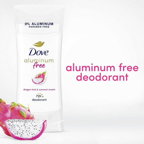 Dove Aluminum Free Deodorant Stick for Women with 1/4 Moisturizers, Dragon Fruit & Coconut Cream 72h Odour Protection, 74g, 74 g
