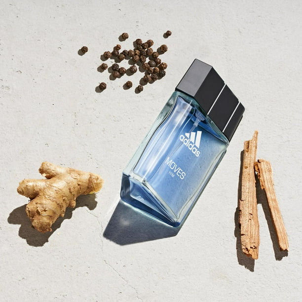 Adidas Moves for Him Eau de Toilette for Men, Aromatic fragrance, Top notes: green apple, anise, Italian parsley, peppermint, mandarin, and black peppercorn, 50ml, Crisp and invigorating fougère fragrance