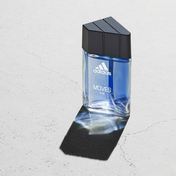 Adidas Moves for Him Eau de Toilette for Men, Aromatic fragrance, Top notes: green apple, anise, Italian parsley, peppermint, mandarin, and black peppercorn, 50ml, Crisp and invigorating fougère fragrance