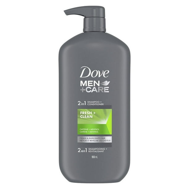 Dove Men Care Fresh and Clean + Conditioner with caffeine and menthol 2 in 1 Shampoo and Conditioner, 950ml Shampoo+Conditioner