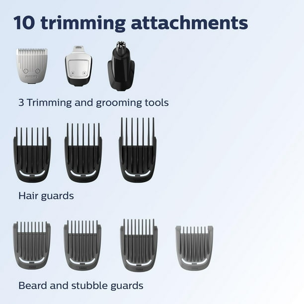 Philips Multigroomer Series 3000 with 10 Accessories, MG3750/10, All-in-One trimmer