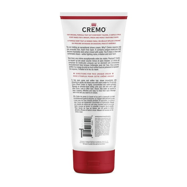 Cremo Original Shave Cream - smooth shaving cream fights razor burn, nicks and cuts, 177 ml (6 FL OZ)