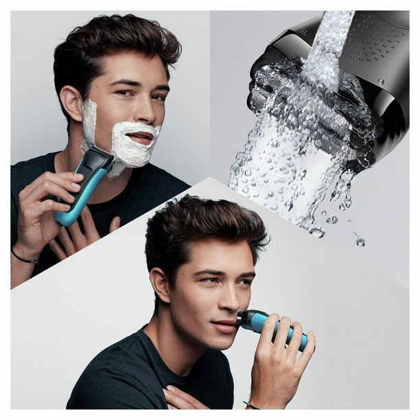 Braun Series 3 Proskin Shave&Style 3-in-1 Electric Shaver, Wet and Dry Razor for Men, Rechargeable and Cordless Shaver, Black/Blue, 1CT