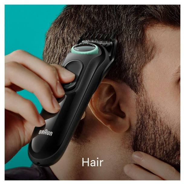 Braun All-In-One Style Kit Series 3 3450, 5-in-1 Trimmer for Men with Beard Trimmer, Ear & Nose Trimmer, Hair Clippers & More, Ultra-Sharp Blade, 40 Length Settings, Rechargeable 50-minute Battery Cor, 1CT
