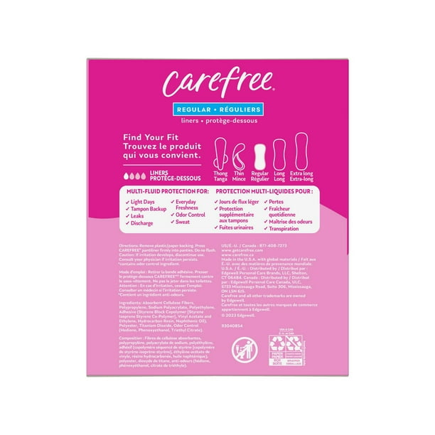 Carefree Acti-Fresh Body Shape Panty Liners Regular Pack of 120 Liners, 120 Panty Liners
