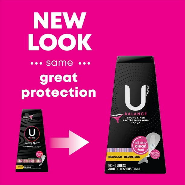 U by Kotex Barely There Liners, Thong, Light Absorbency, Unscented, 50 Count