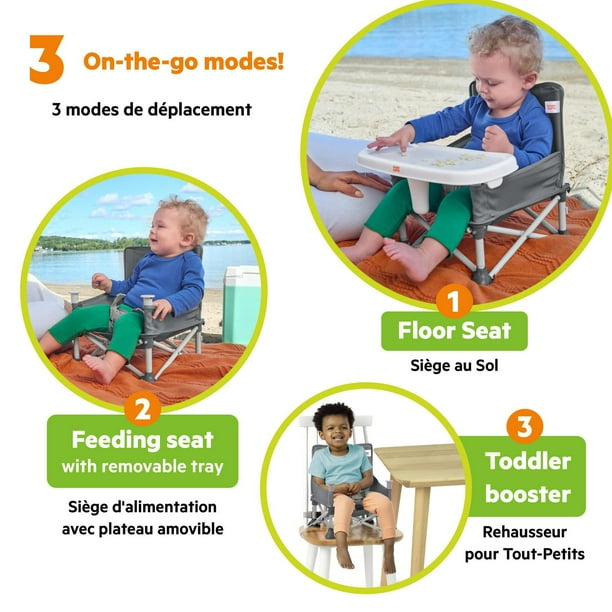 Bright Starts POP 'N Sit Portable Booster Seat, 6+ months up to 33lbs