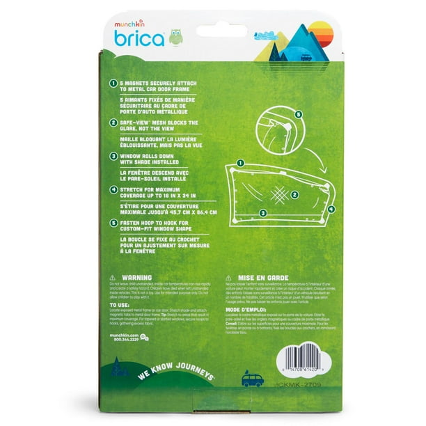 Munchkin Brica Magnetic Stretch to Fit Sun Shade, Black, Car Sunshade