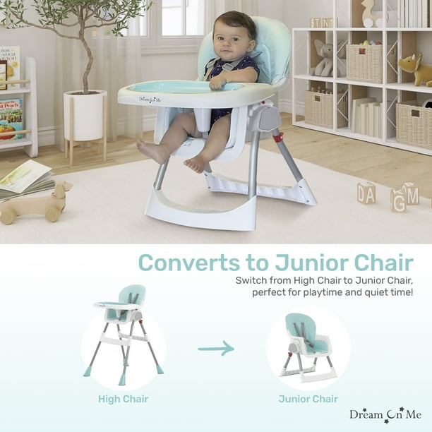 Dream On Me Portable 2 In 1 Table Talk High Chair |Convertible |Compact High Chair |Light Weight Portable Highchair